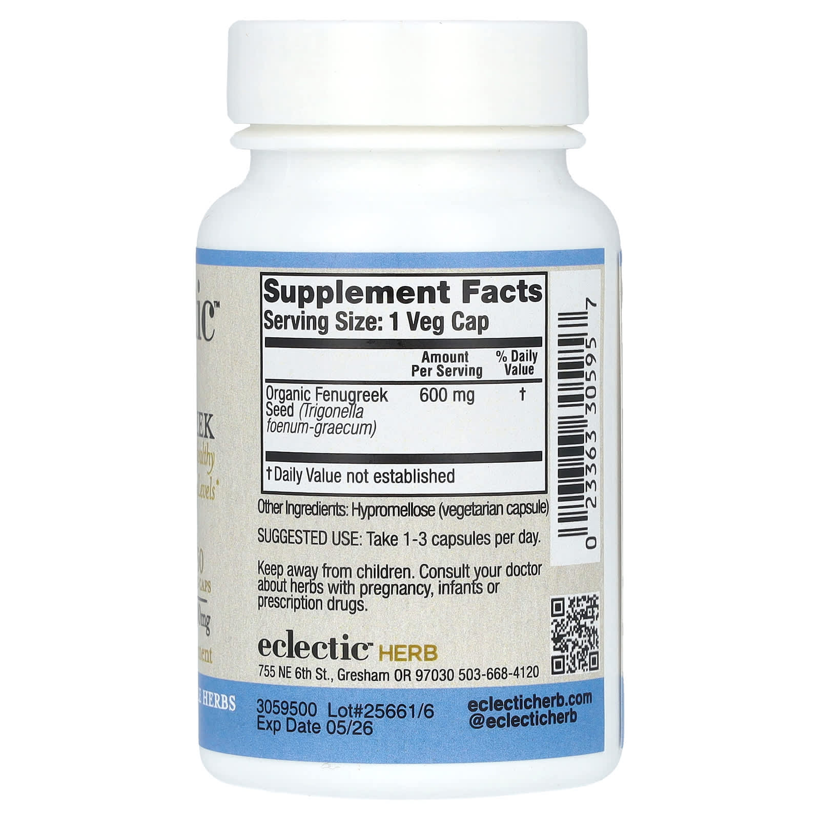Fenugreek Supplement for Healthy Blood Sugar Levels - 600mg, 50 Veg Caps - Image 2