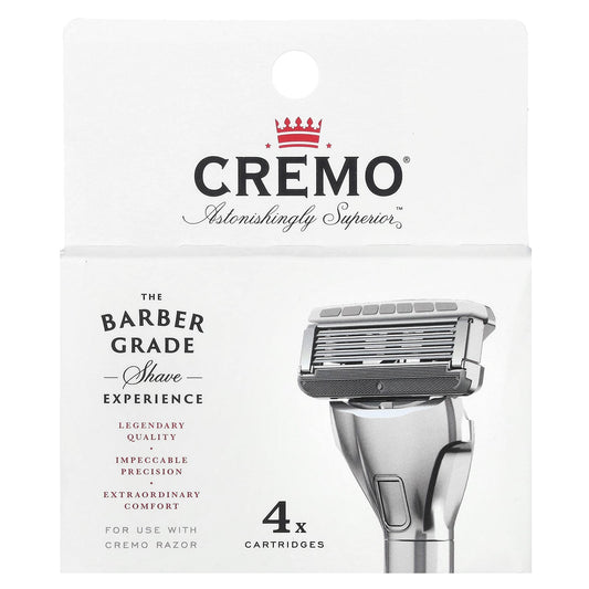 Cremo 4-Pack Razor Cartridges for Smooth Barber-Grade Shaves - Image 1