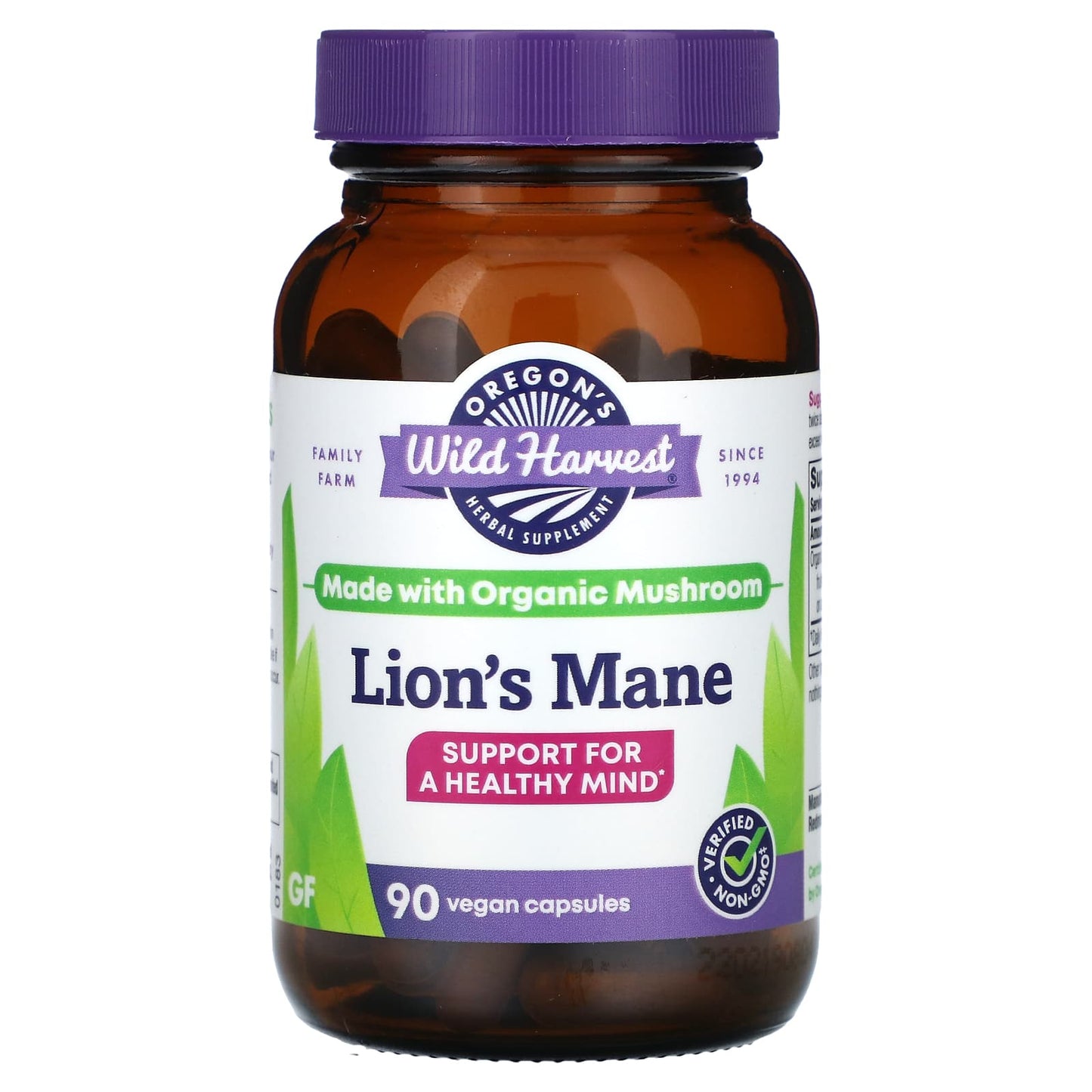 Oregon's Wild Harvest, Lion's Mane, 90 Vegan Capsules - Image 1