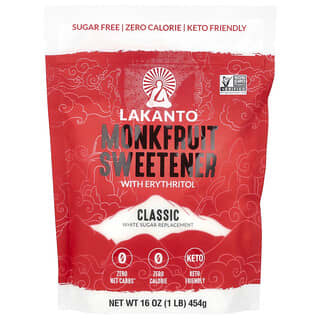 Lakanto Monk Fruit Sweetener, Zero Calorie & Sugar Free, Keto Friendly 16 oz