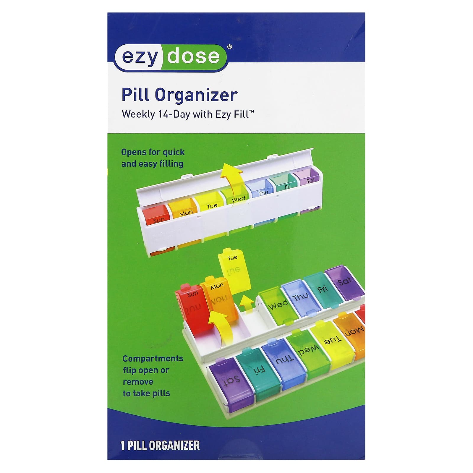 Weekly Pill Organizer with Ezy Fill for Easy Medication Management - Image 1