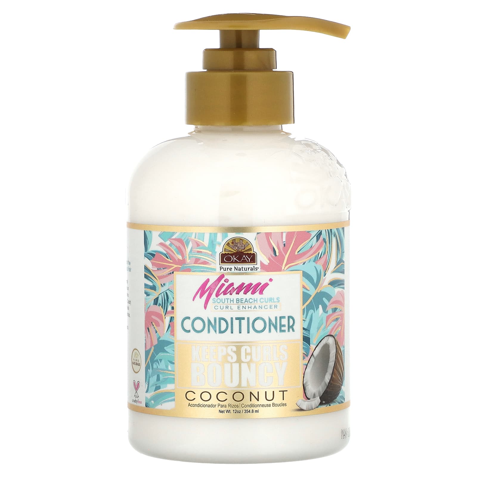 Okay Pure Naturals, Miami South Beach Curls, Coconut Curl Enhancer Conditioner, 12 oz (354.8 ml) - Image 1