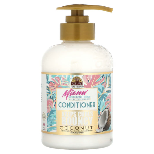 Okay Pure Naturals, Miami South Beach Curls, Coconut Curl Enhancer Conditioner, 12 oz (354.8 ml) - Image 1