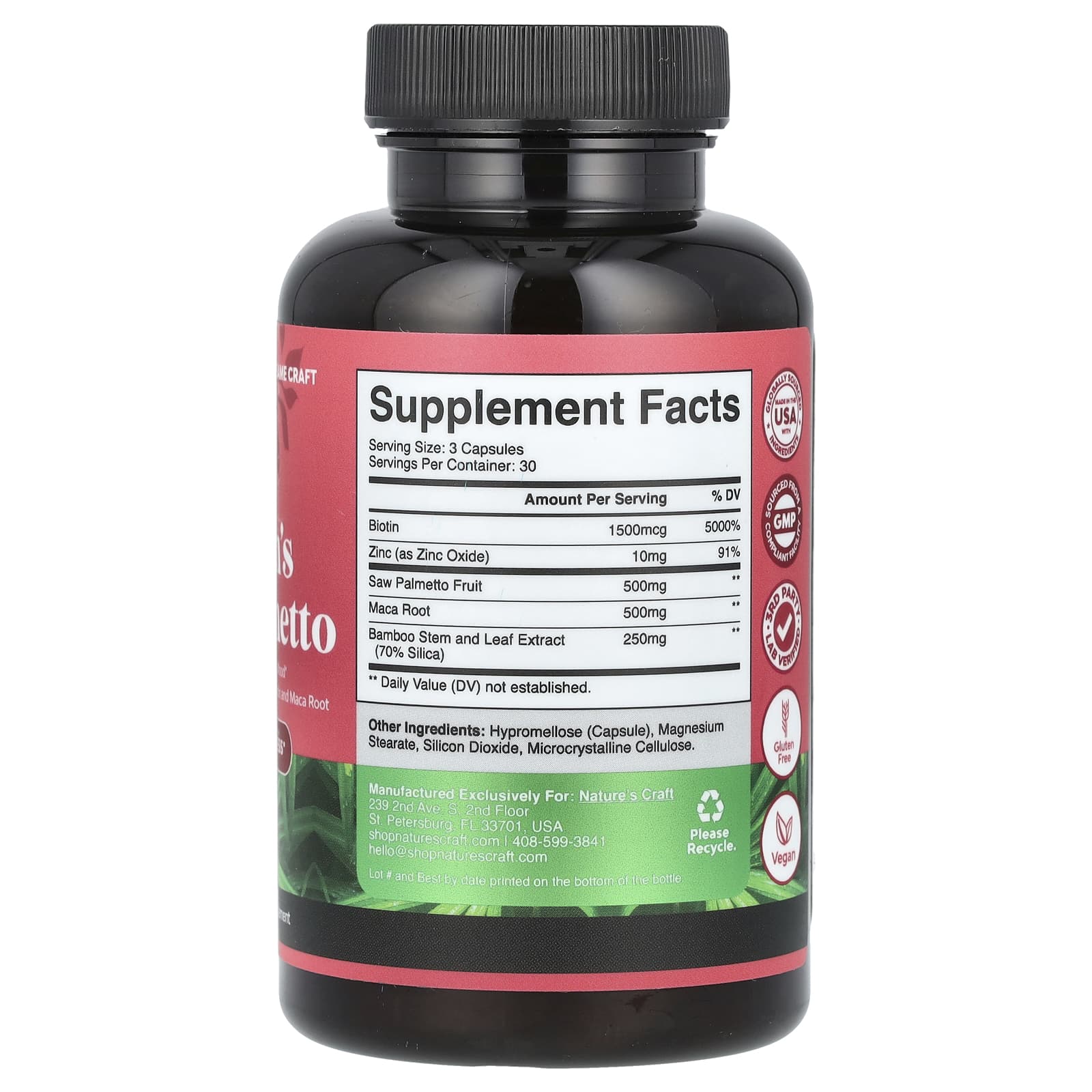 Nature's Craft, Women's Saw Palmetto, 90 Capsules - Image 2