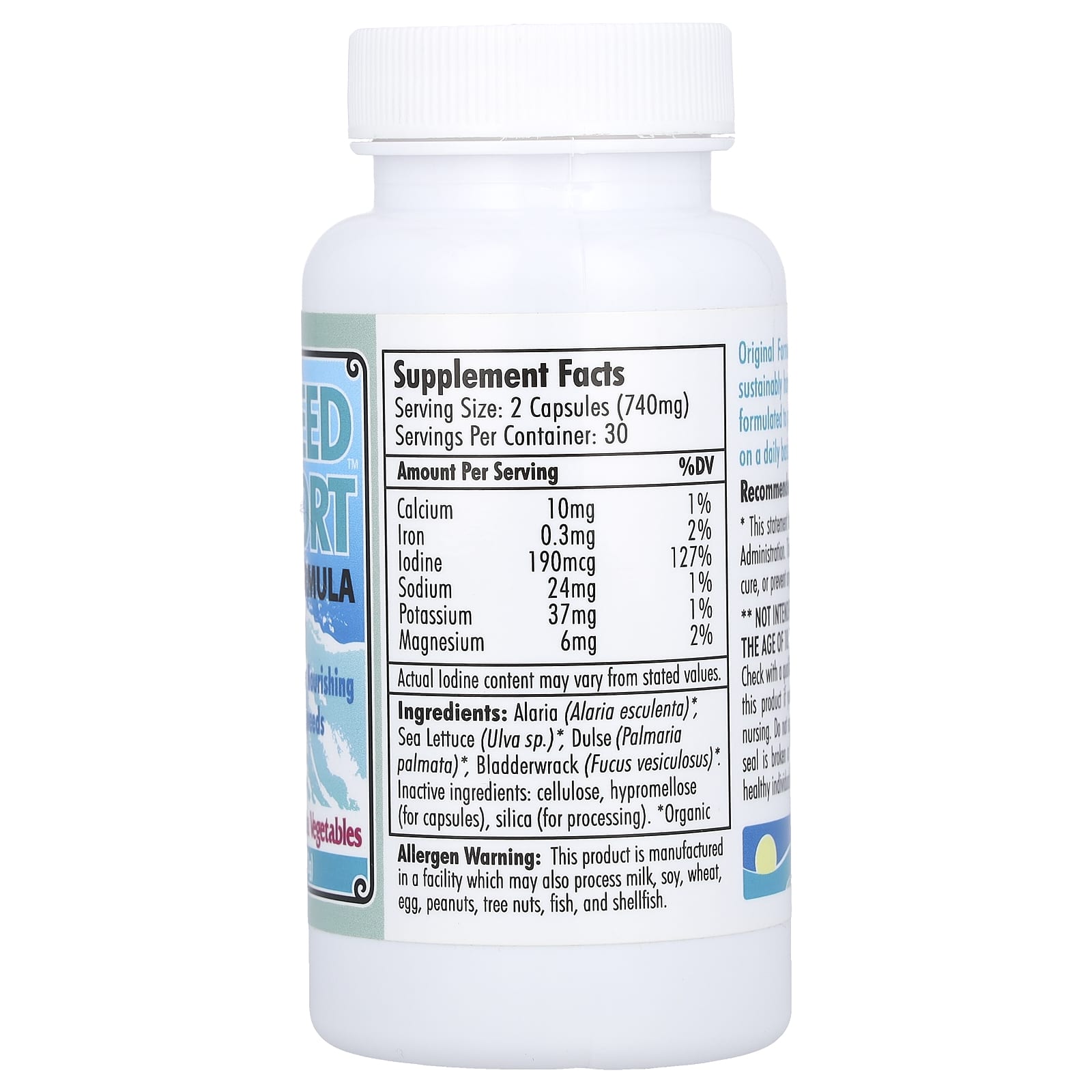 Maine Coast Sea Vegetables, Seaweed Support, Original Formula, 60 Capsules - Image 2
