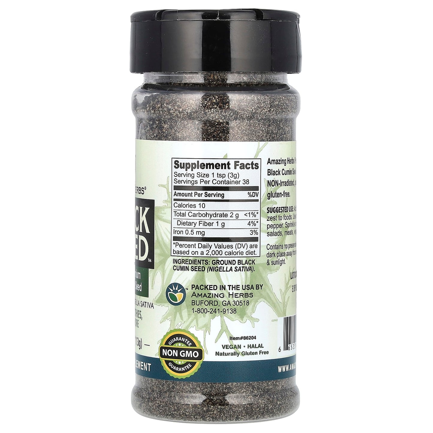 Premium Ground Black Cumin Seed by Amazing Herbs - Non-GMO, Vegan - Image 2