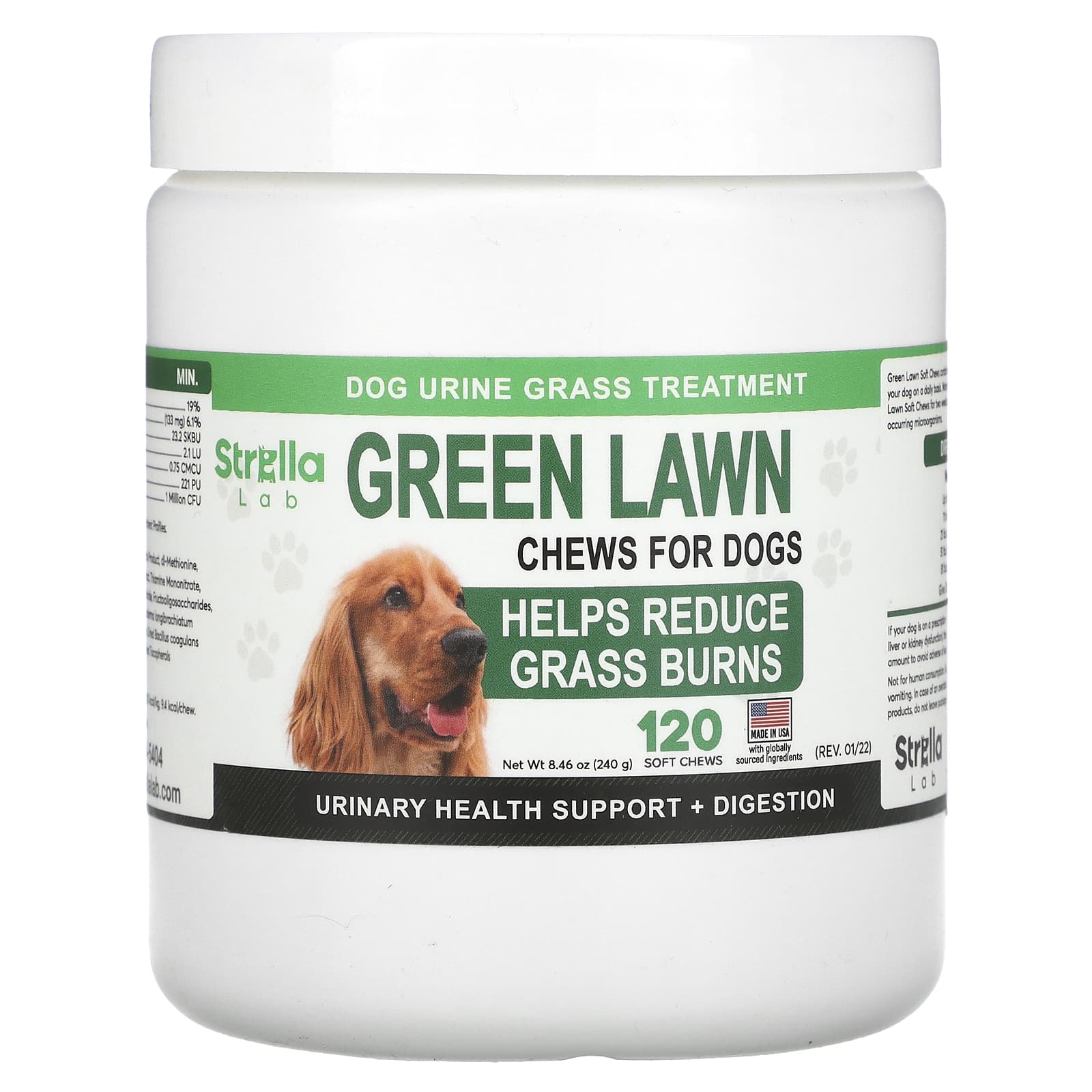 StrellaLab, Green Lawn Chews For Dogs, 120 Soft Chews, 8.46 oz (240 g) - Image 1