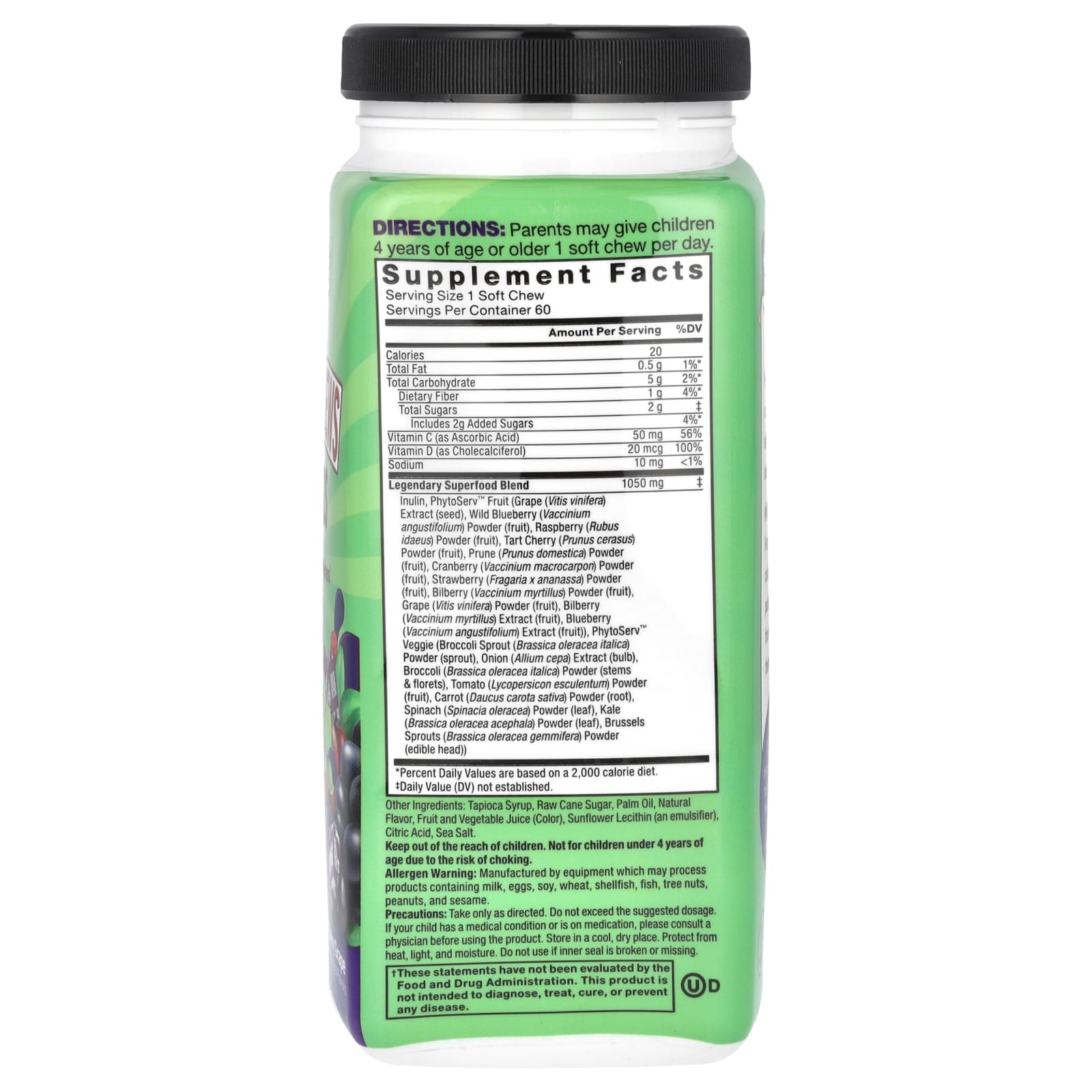 Force Factor Kids Super Chews Superfoods for Kids Immunity & Digestion - Image 2