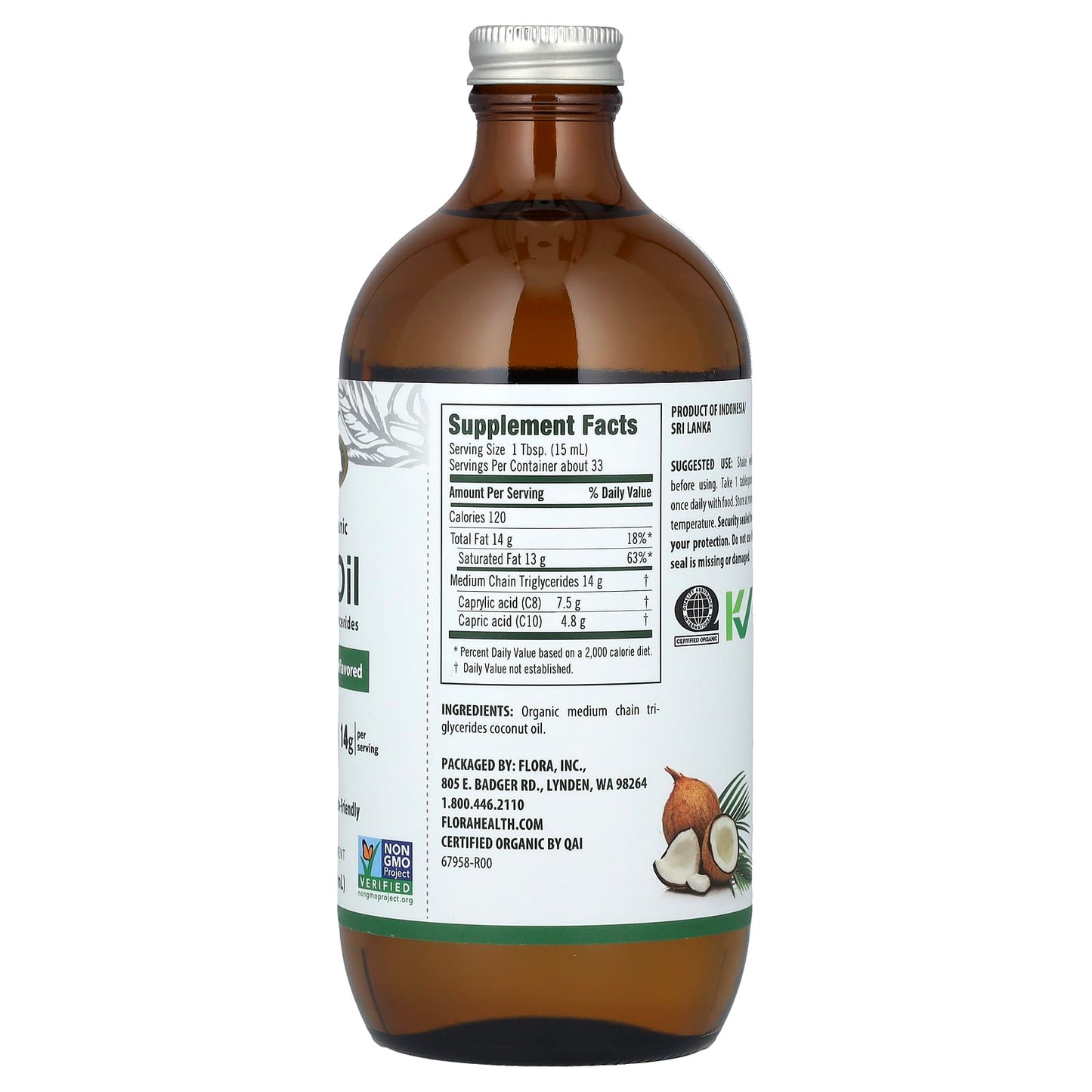 Certified Organic MCT Oil for Sustained Energy from Flora - Image 2