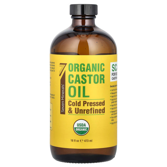Seven Minerals, Organic Castor Oil, 16 fl oz (473 ml) - Image 1