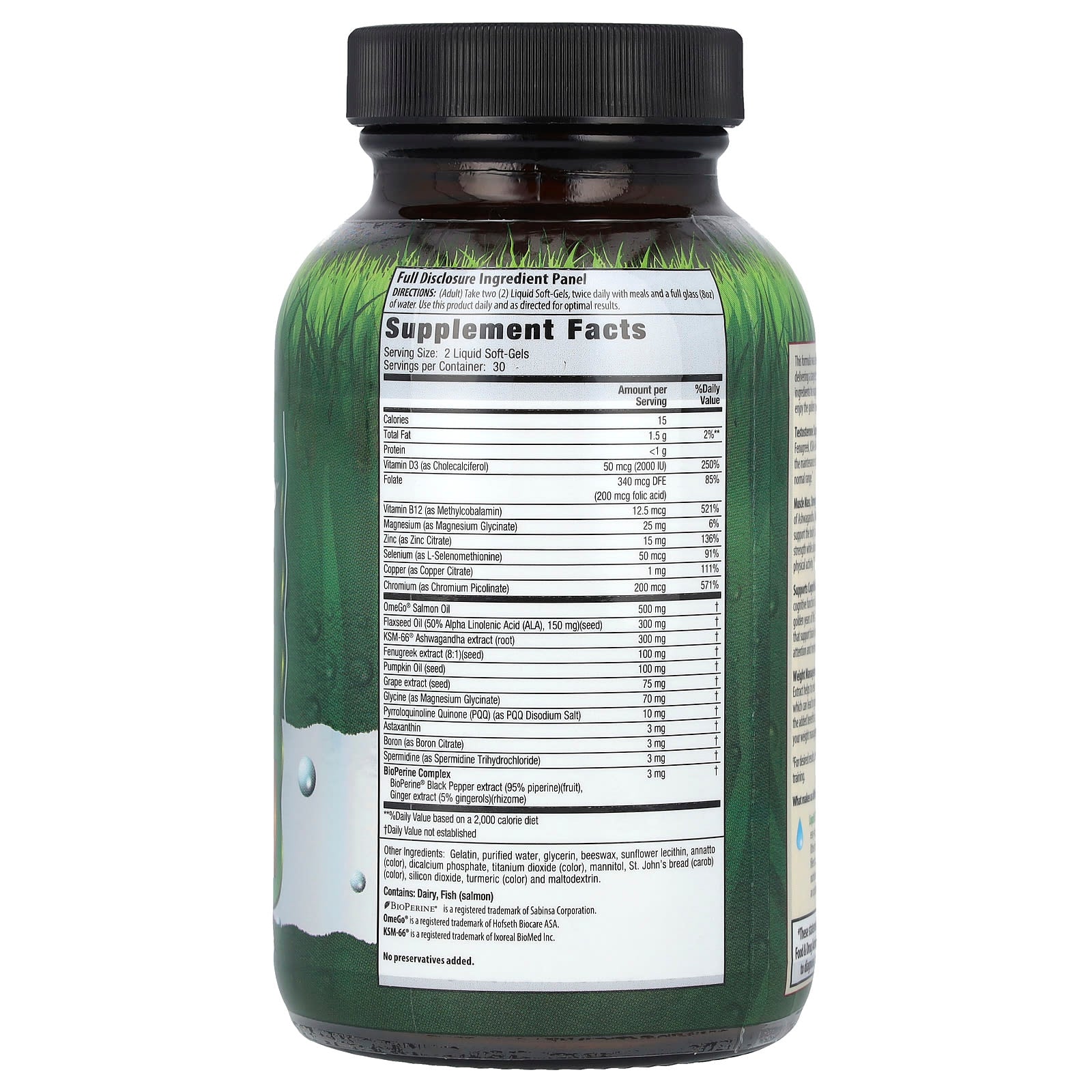 Irwin Naturals Testosterone Booster for Men 60+, 60 Liquid Softgels - Image 2