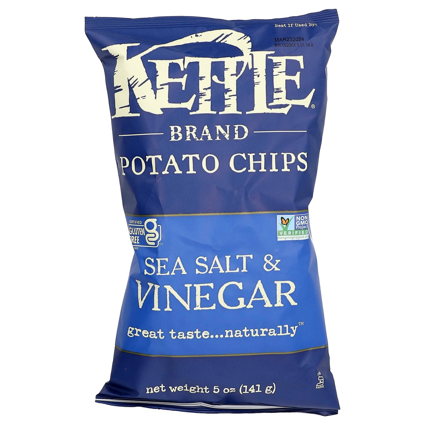 Kettle Foods, Potato Chips, Sea Salt & Vinegar, 5 oz (141 g) - Image 1