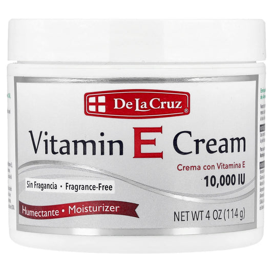 De La Cruz Vitamin E Moisturizing Cream, 4 oz, Fragrance Free - Image 1