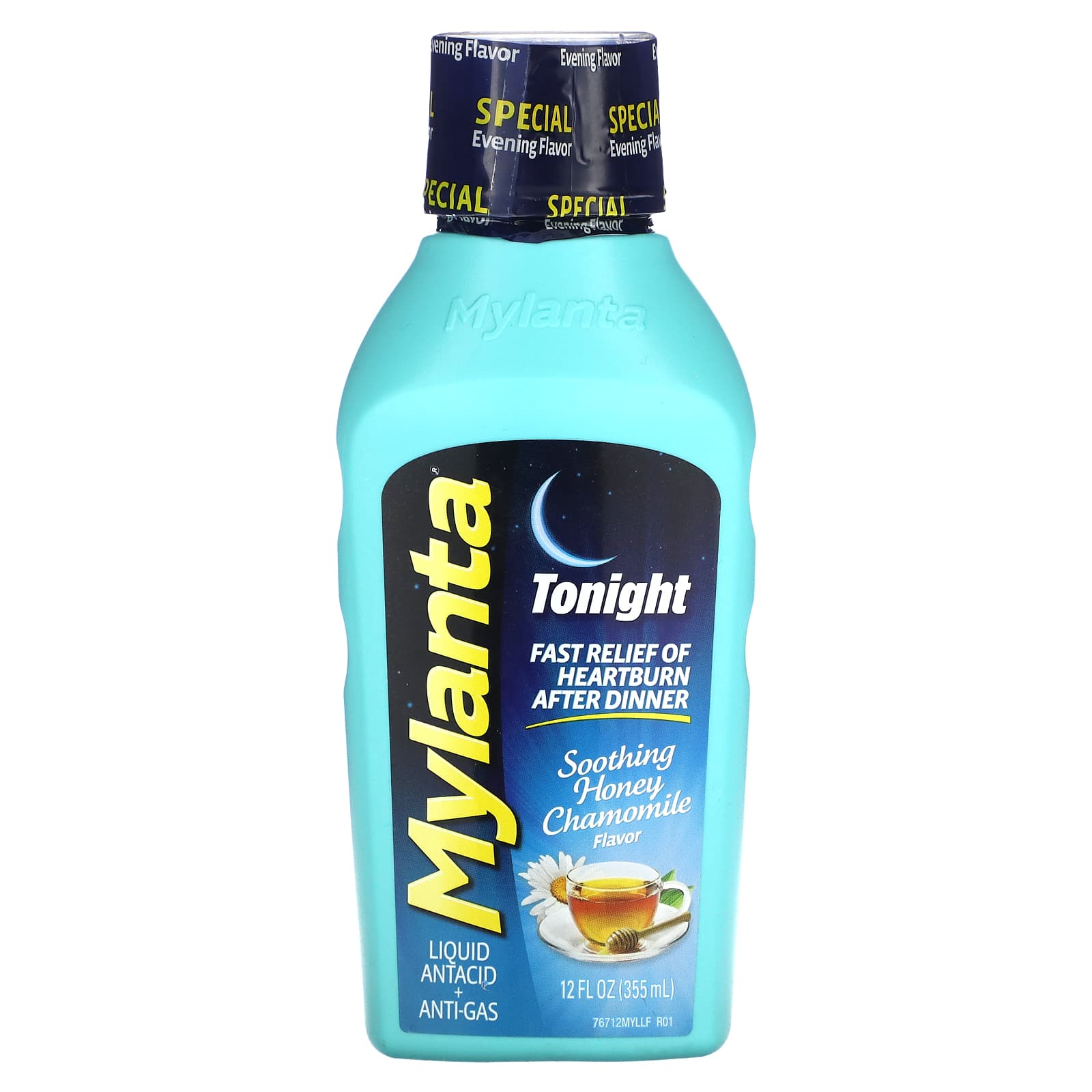 Mylanta, Liquid Antacid + Anti-Gas, Tonight, Soothing Honey Chamomile, 12 fl oz (355 ml) - Image 1