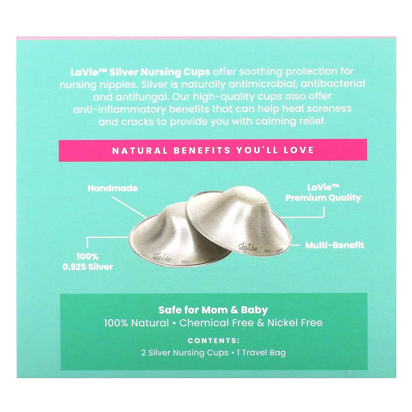 LaVie, Soothing Silver Nursing Cups, Healing Tool, Size 1, 3 Piece Set - Image 2