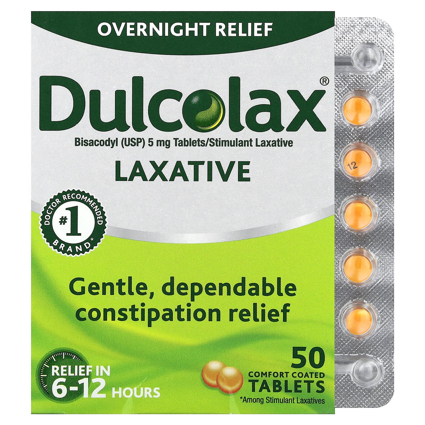 Dulcolax Constipation Relief - 50 Comfort Coated Tablets - Image 1