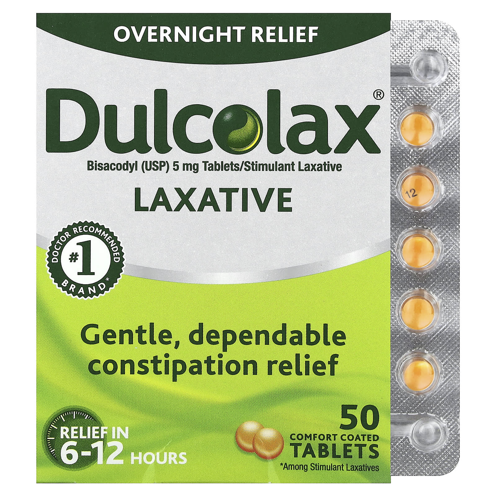 Dulcolax Constipation Relief - 50 Comfort Coated Tablets - Image 1