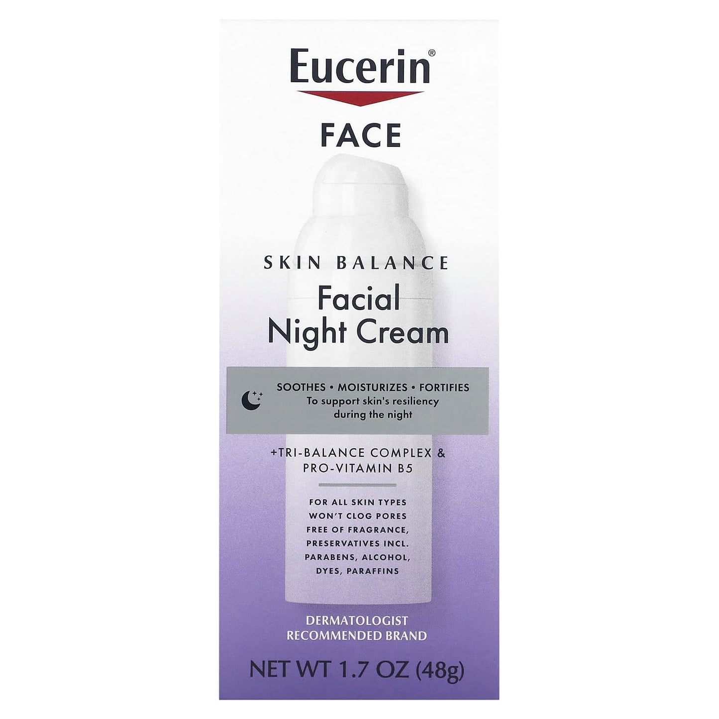 Eucerin Skin Balance Night Cream, 1.7 oz (48g) - Fragrance Free - Image 2