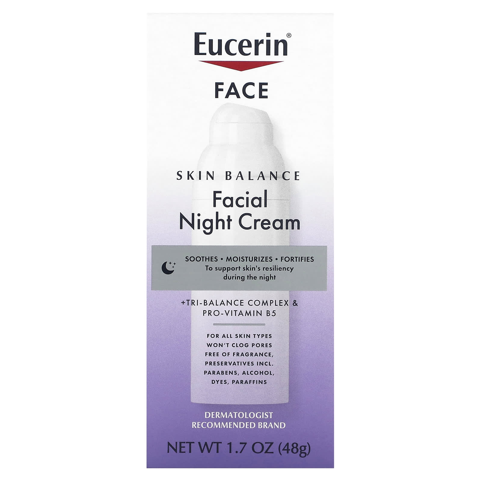 Eucerin Skin Balance Night Cream, 1.7 oz (48g) - Fragrance Free - Image 2