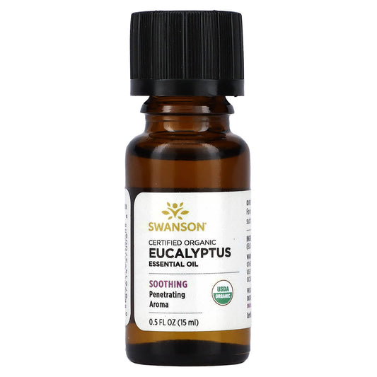 Swanson, Certified Organic Eucalyptus Essential Oil, 0.5 fl oz (15 ml) - Image 1