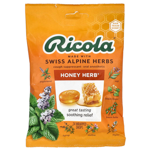Ricola, Honey Herb®, 24 Wrapped Drops - Image 1