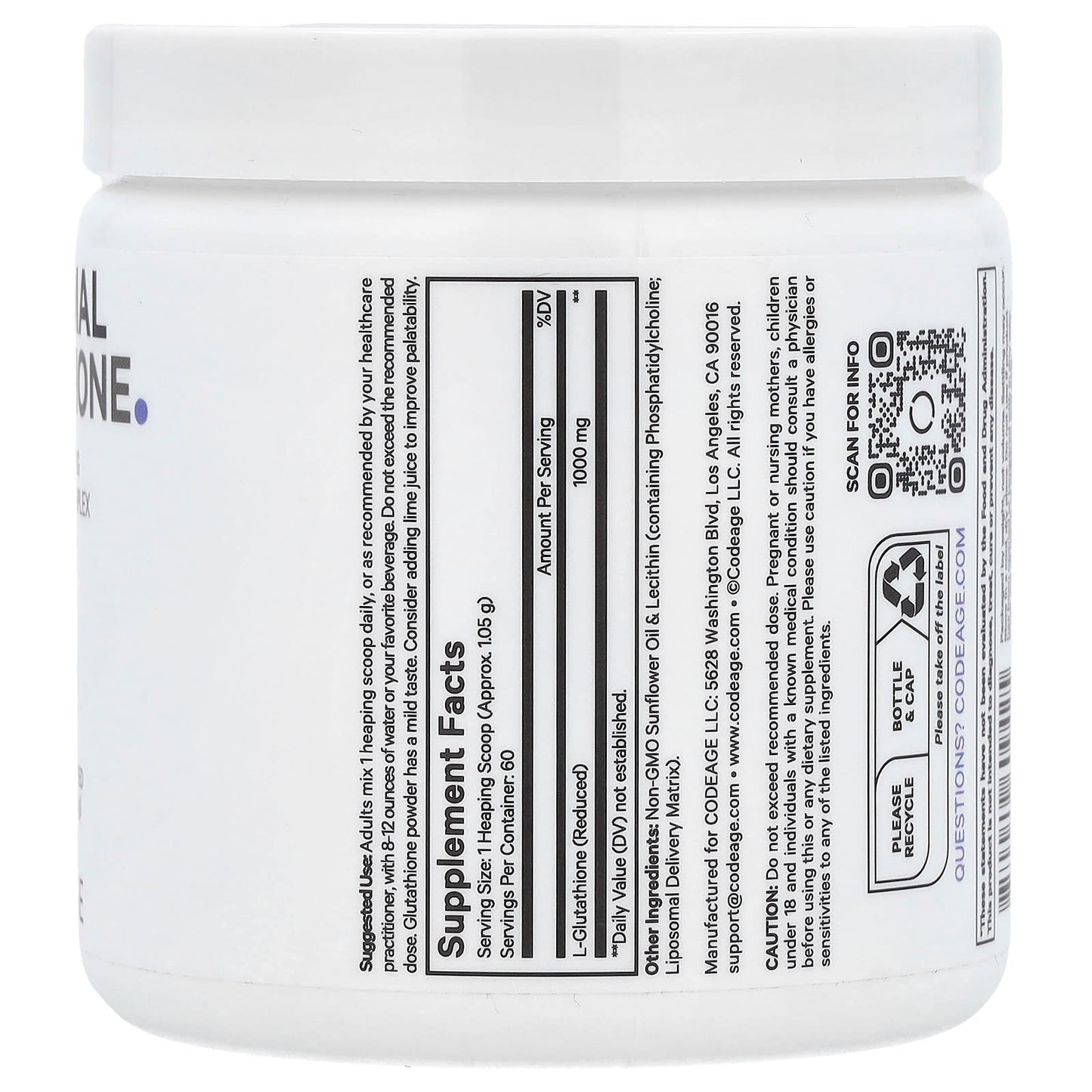 Liposomal Glutathione Powder by CodeAge - Boost Antioxidants & Energy - Image 2