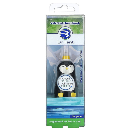 Baby Buddy Brilliant Sonic Toothbrush for Kids, Penguin Design, 3+ Years - Image 1