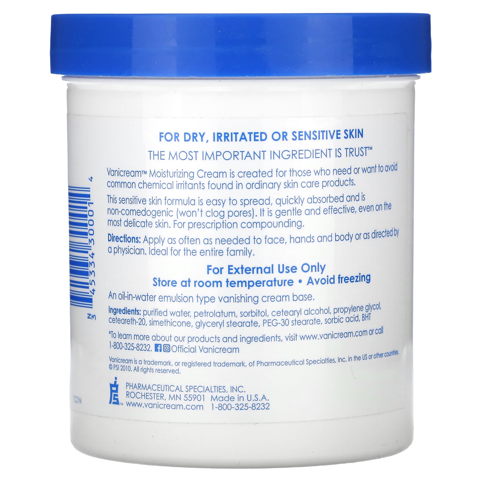 Vanicream, Moisturizing Cream, For Dry, Irritated or Sensitive Skin, 1 lb (453 g) - Image 2