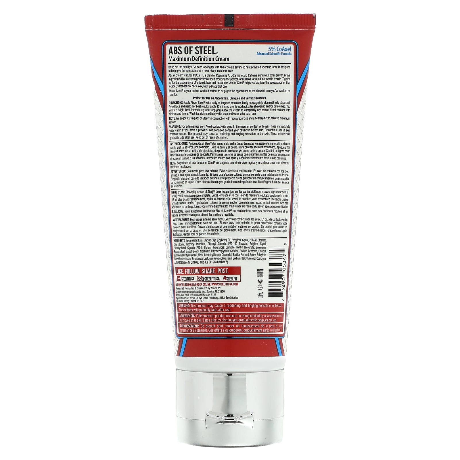 SteelFit, Abs of Steel, Maximum Definition Cream, 3.4 fl oz (100 ml) - Image 2