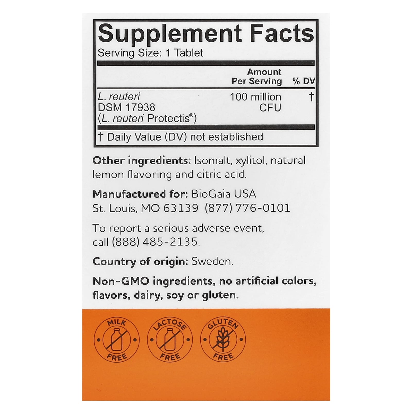 BioGaia Protectis Kids Probiotic Chewable Tablets | Lemon Flavor - Image 2
