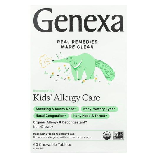 Genexa Organic Allergy Care for Kids, USDA Certified, 60 Chewable Tablets - Image 1