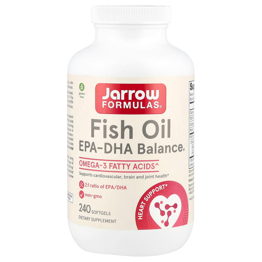 Jarrow Formulas Fish Oil EPA-DHA Balance, 240 Softgels, 1000mg per Softgel - Image 1