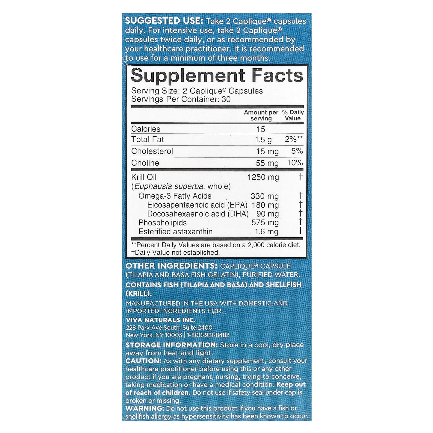 Viva Naturals, Antarctic Krill Oil with Astaxanthin, 60 Caplique® Capsules - Image 2
