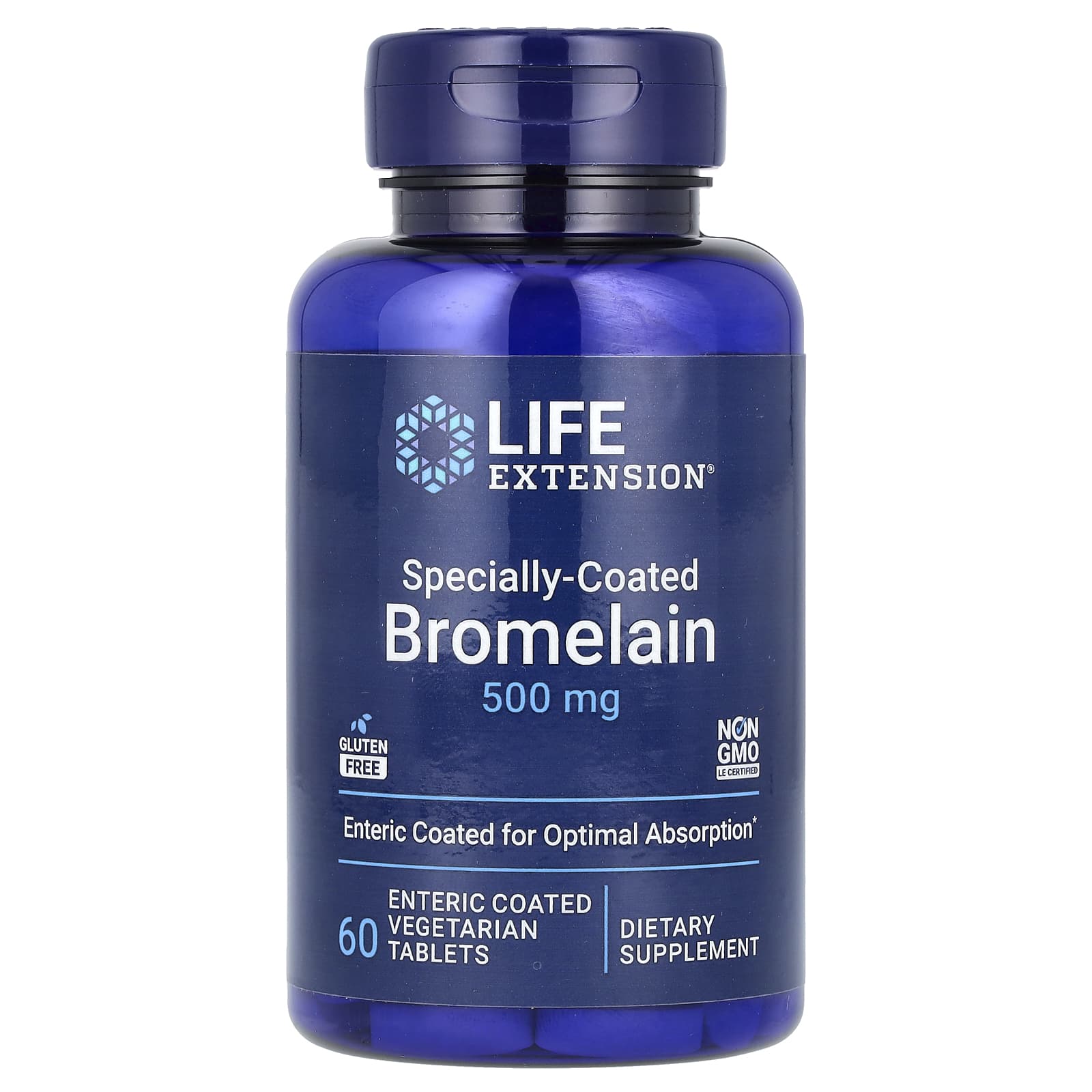 Life Extension, Specially-Coated Bromelain, 60 Enteric Coated Vegetarian Tablets - Image 1