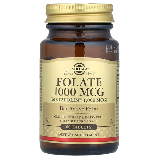 Solgar, Folate, 1,000 mcg, 60 Tablets - Image 1