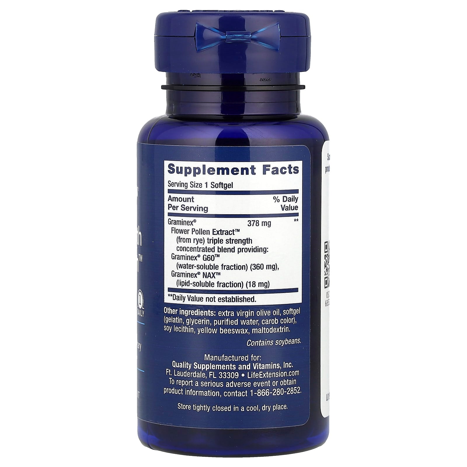 Life Extension, Triple Strength ProstaPollen™, 30 Softgels (378 mg per Softgel)