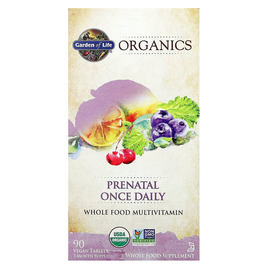 Garden of Life USDA Organic Prenatal Multivitamin - 90 Vegan Tablets - Image 1