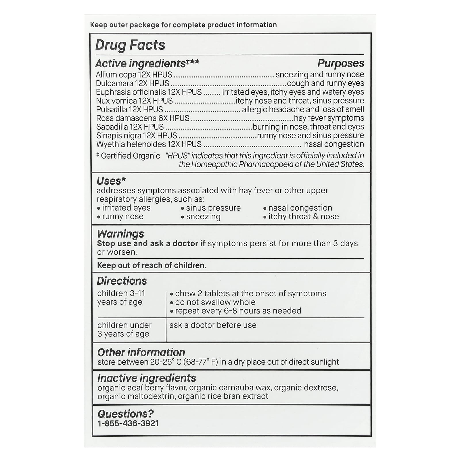 Genexa Organic Allergy Care for Kids, USDA Certified, 60 Chewable Tablets - Image 2