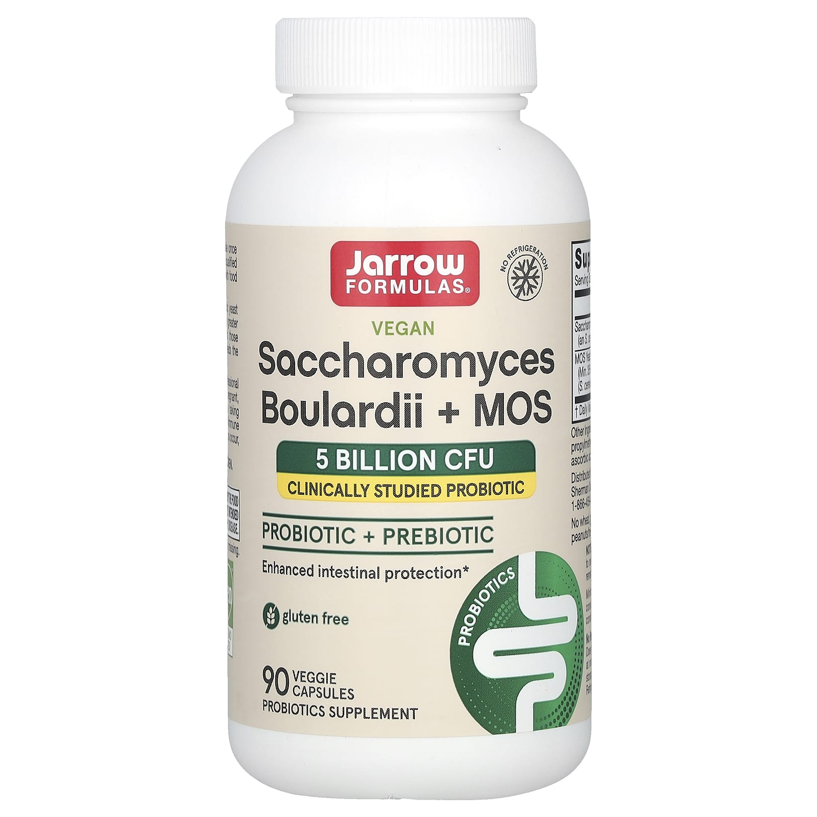 Jarrow Formulas Vegan Saccharomyces Boulardii Probiotic Supplement, 5 Billion CFU - Image 1