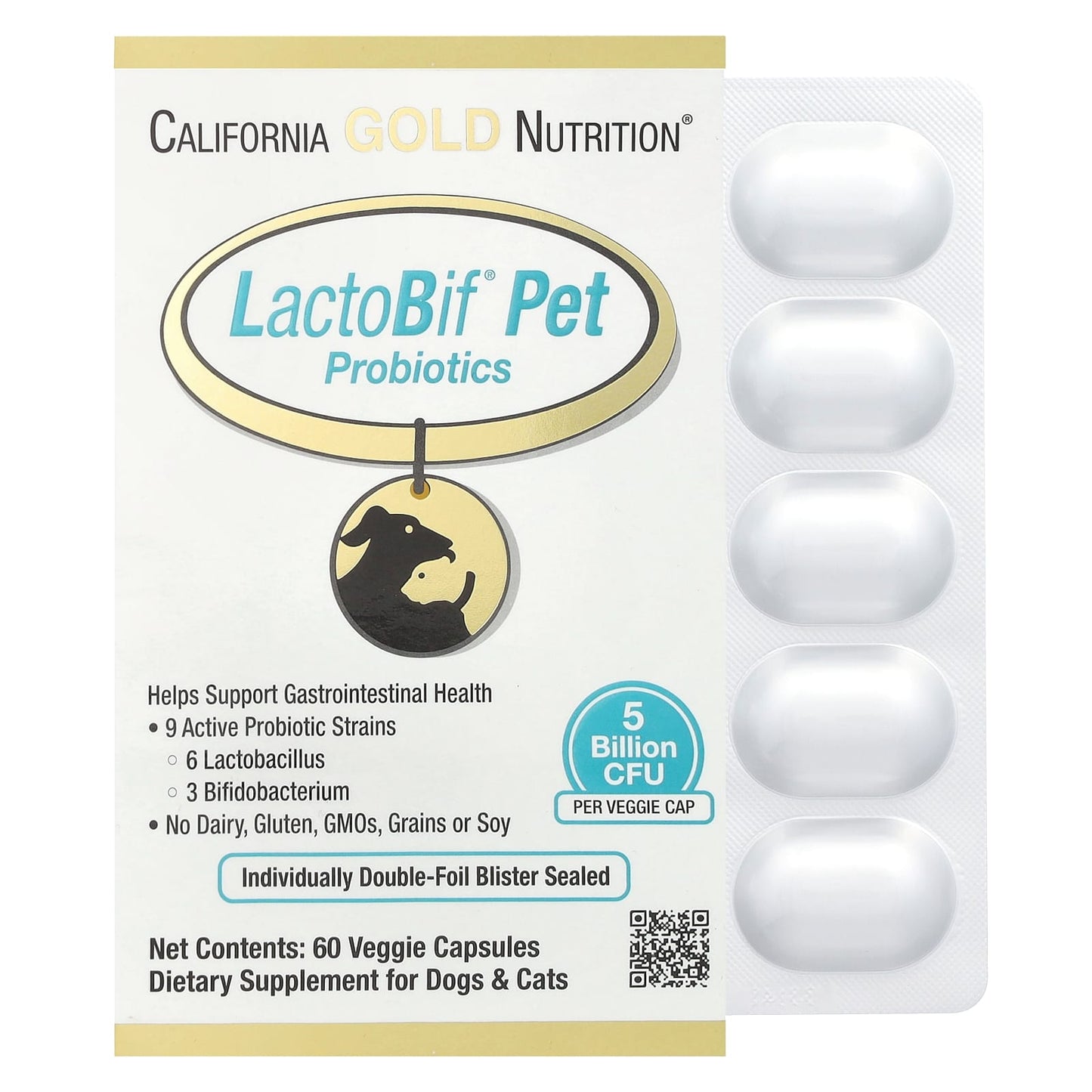 California Gold Nutrition Pet Probiotics for Healthy Digestion | 5 Billion CFU - Image 1