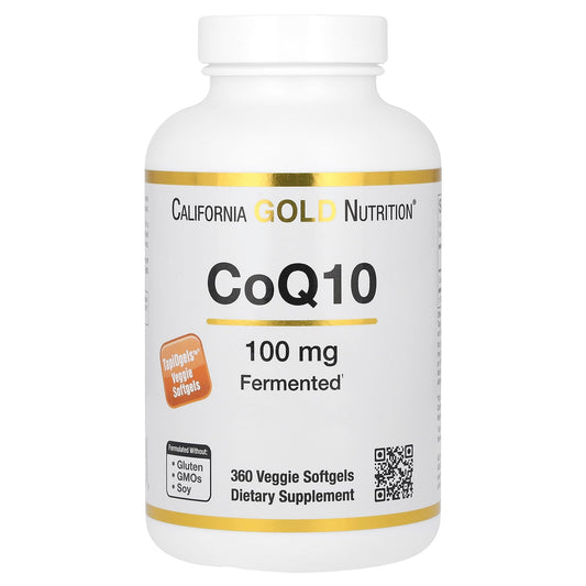 California Gold Nutrition CoQ10, Ubiquinone USP, 100mg, 360 Veggie Softgels - Image 1
