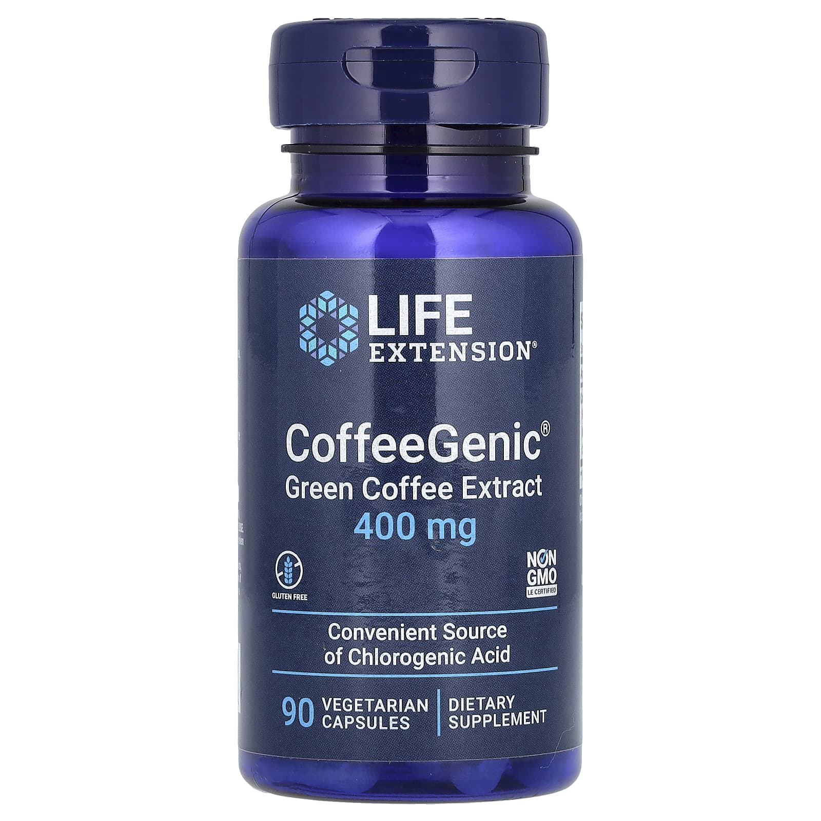 Life Extension, CoffeeGenic, Green Coffee Extract, 400 mg, 90 Vegetarian Capsules - Image 1