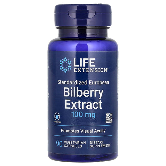 Life Extension, Standardized European Bilberry Extract, 100 mg, 90 Vegetarian Capsules - Image 1