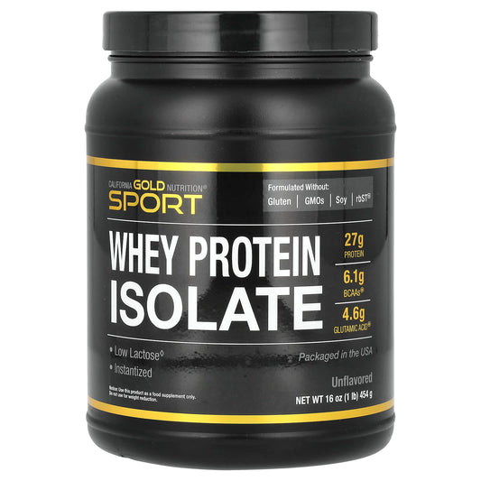 Unflavored Whey Protein Isolate Powder for Athletes - 27g Protein, Low Lactose - Image 1