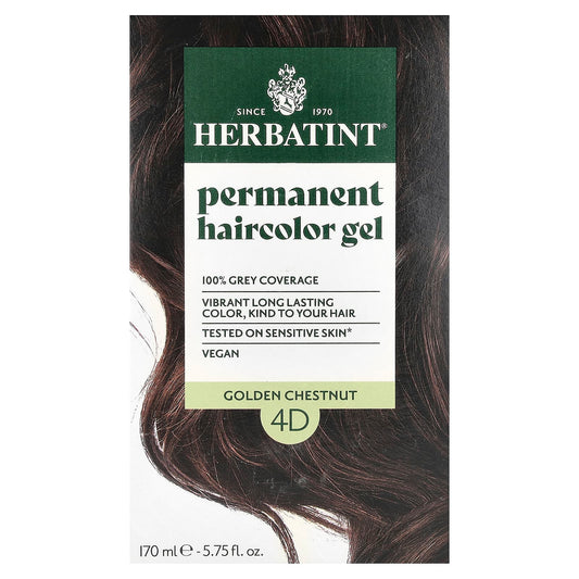 Herbatint Permanent Hair Color Gel, Golden Chestnut, 5.75 oz, 100% Grey Coverage - Image 1