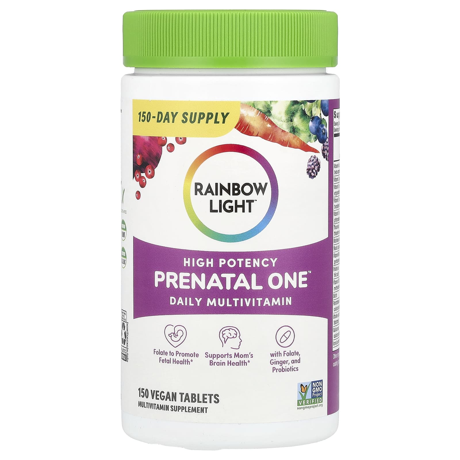 Rainbow Light, Prenatal One™ Daily Multivitamin, High Potency, 150 Vegan Tablets - Image 1