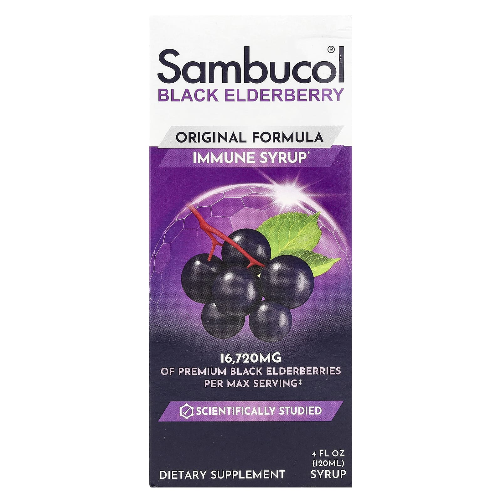 Sambucol, Black Elderberry Immune Syrup, Original Formula, 4 fl oz (120 ml) - Image 1