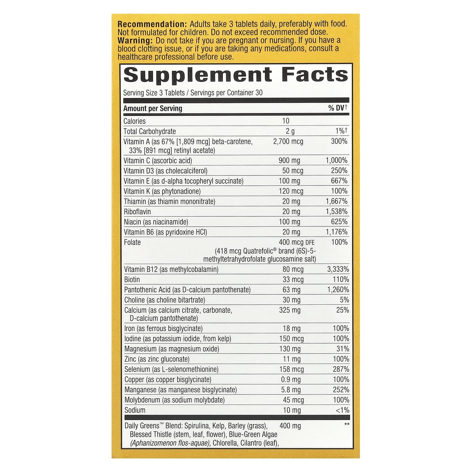 Nature's Way, Alive!® Max3 Potency, Adult Complete Multivitamin, With Iron, 90 Tablets - Image 2