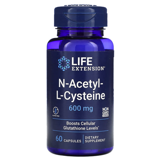 Life Extension, N-Acetyl-L-Cysteine, 600 mg, 60 Capsules - Image 1