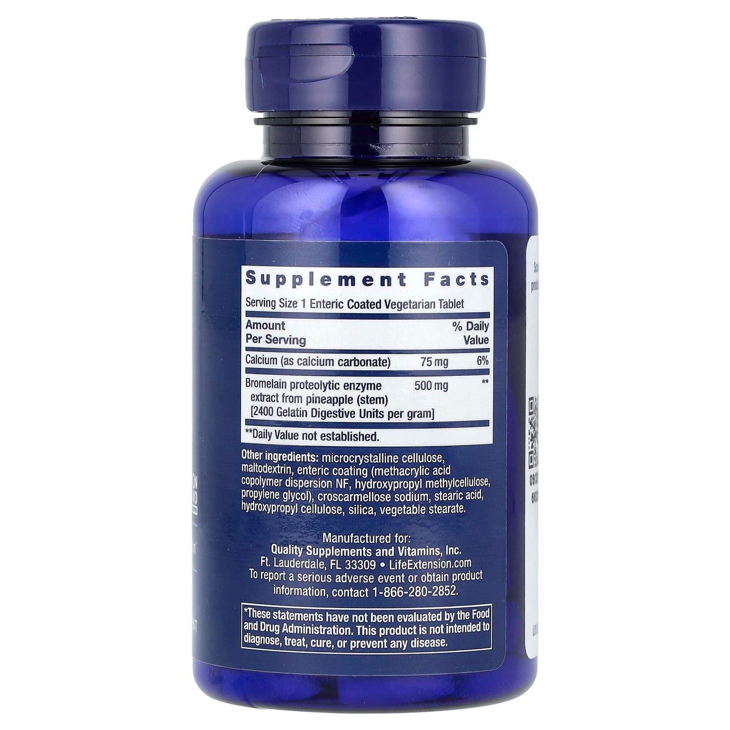 Life Extension, Specially-Coated Bromelain, 60 Enteric Coated Vegetarian Tablets - Image 2